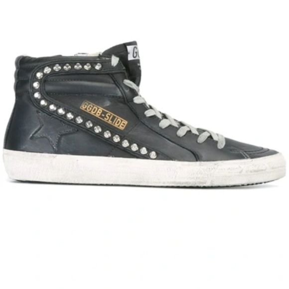 Golden Goose Classic Slide Distressed  Studded Sneakers - Picture 3 of 11